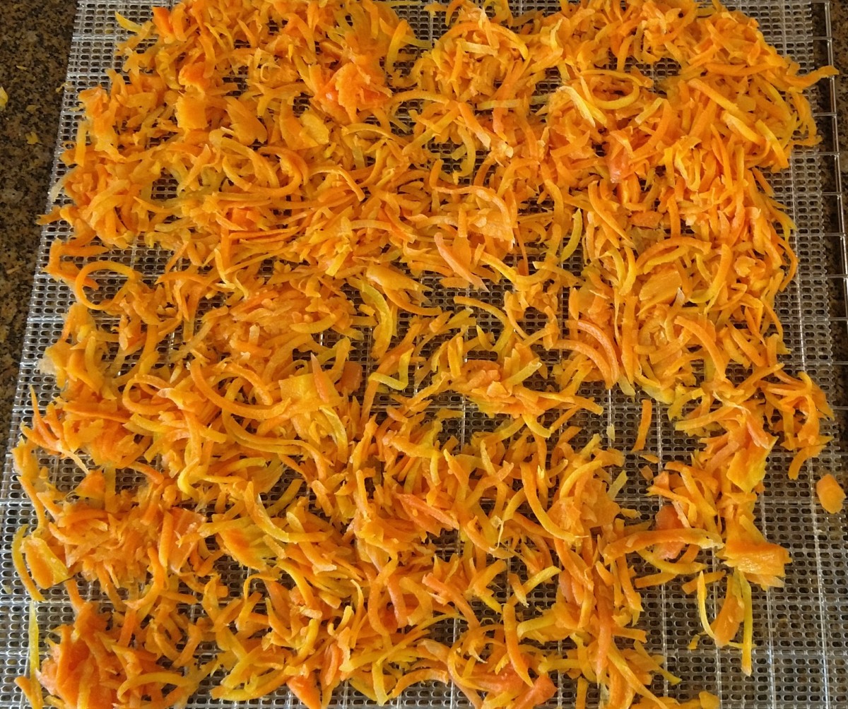Shredded Carrots on the Drier Shelf